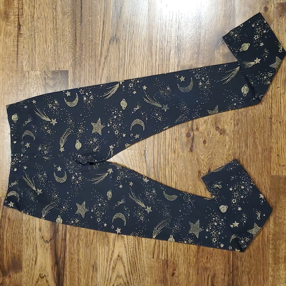 Girls Carter's Kids black moon & stars leggings size 10/12